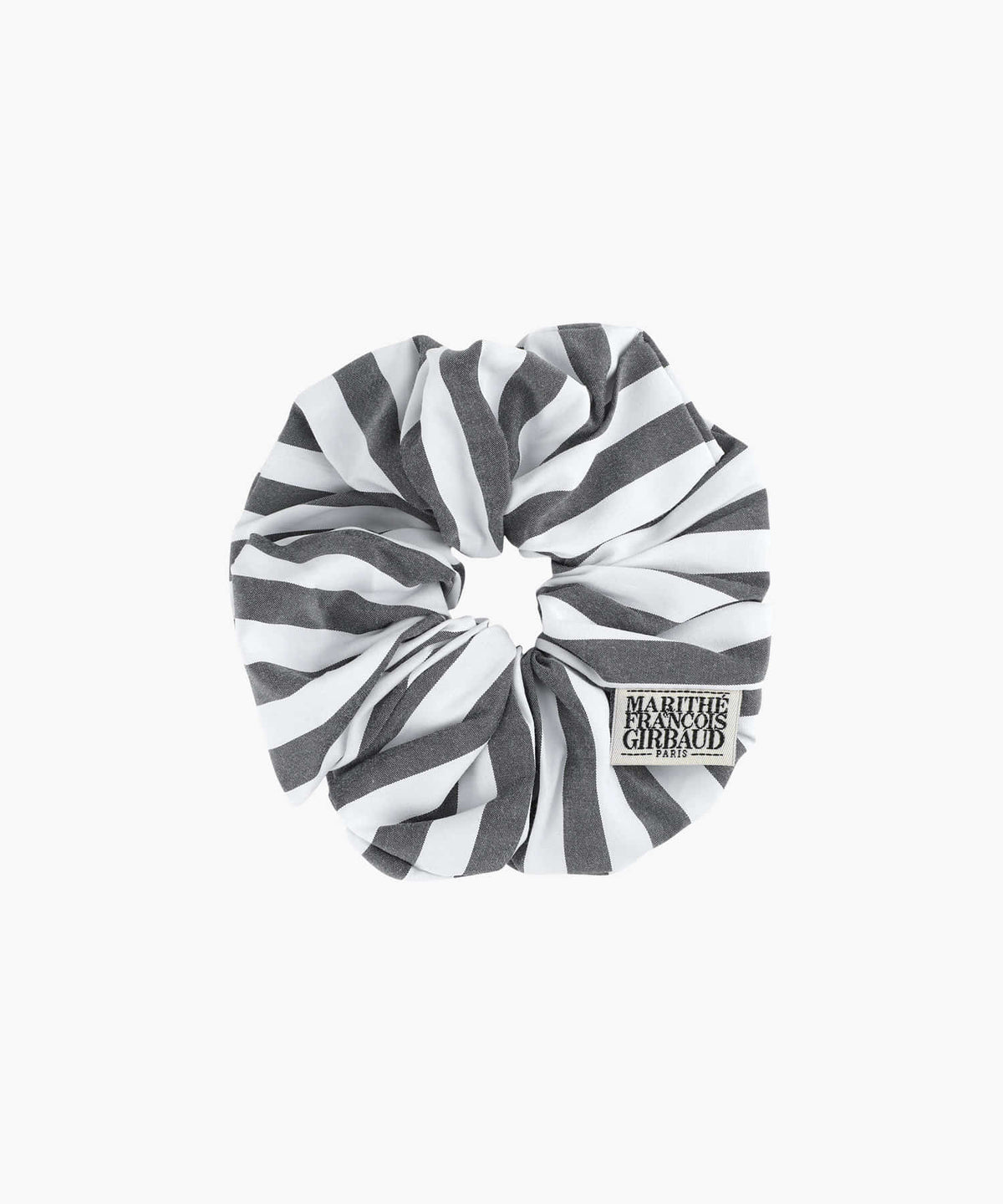 MARITHE CLASSIC LOGO STRIPE HAIR SCRUNCHIE black