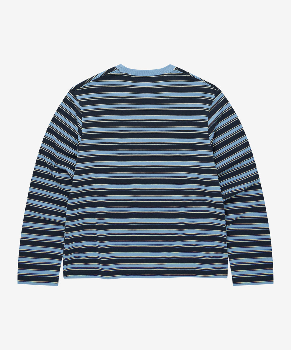 Covernat [Worn by Yunji Choi] Women's Multi Stripe Long Sleeve Dark Navy