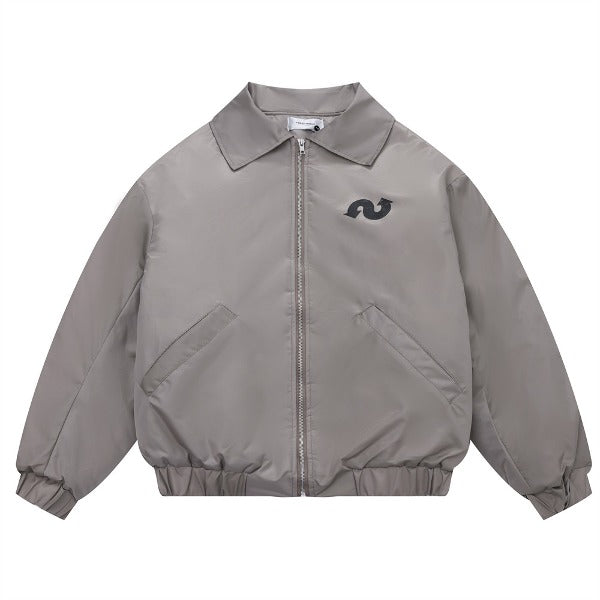 Gababa Unisex Oversized Street Zip-up Jacket with Unique Back Print G78212 (Plus Size M ~ XL)