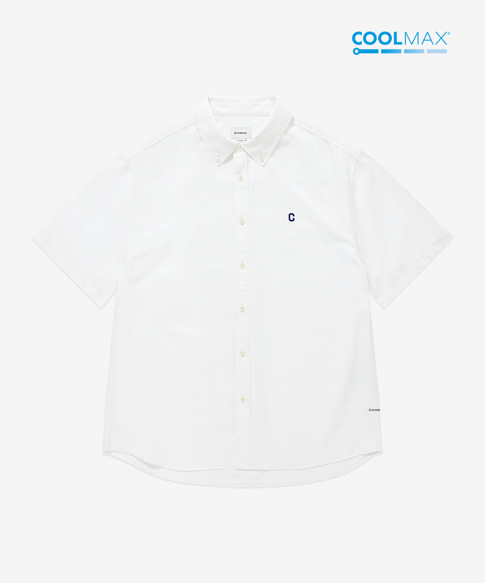 Covernat Coolmax® C Logo Oxford Half Shirt Off White