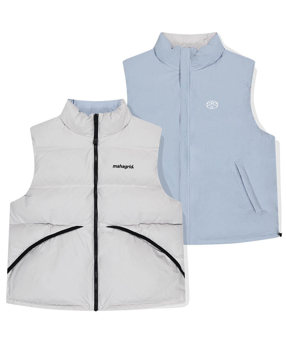 MAHAGRID REVERSIBLE DOWN VEST [GREY]