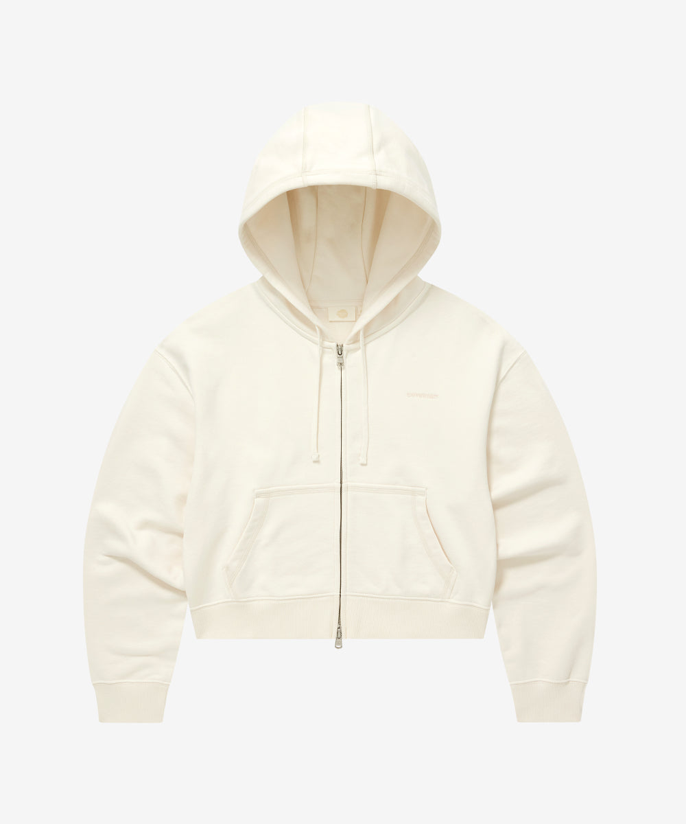 Covernat Women's Basic Hoodie Zip-up Ivory