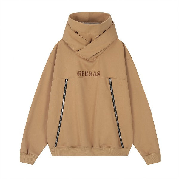 Gababa Unisex Oversized Long Sleeve Turtleneck Hoodie with Unique Neck Design G78083 (Plus Size M ~ XL)