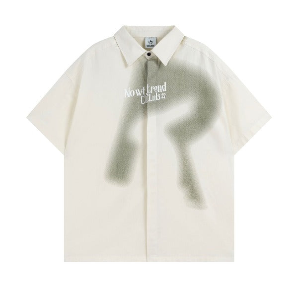 Gababa Unisex Shadow Rabbit Oversized Collar Short Sleeve Shirt G77192 (Plus Size M~2XL)