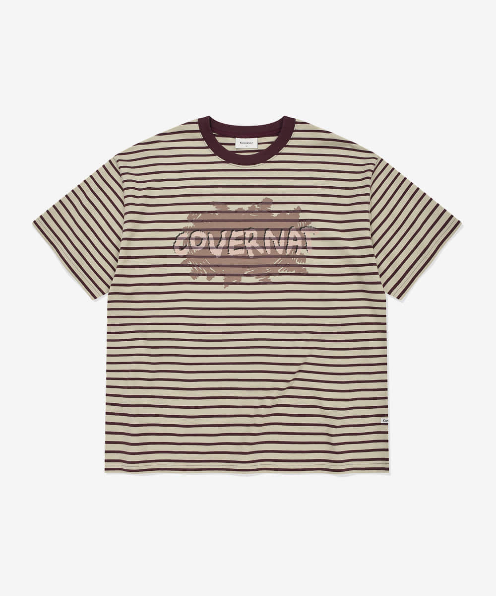 Covernat Multi Stripe Graphic T-Shirt Lime