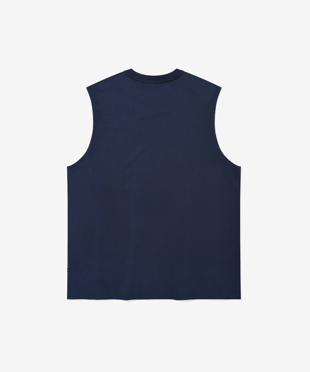Covernat Checkerboard Graphic Sleeveless Navy