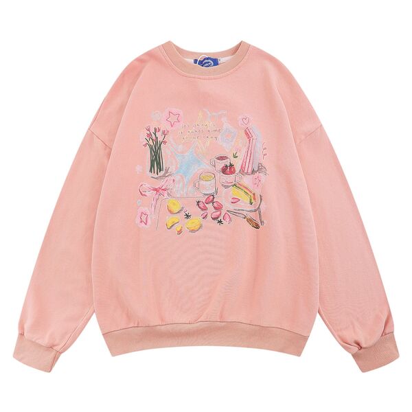 Gababa Thick material street Oversfit Sweatshirt for warmth G74954 (Plus Size M~XL)