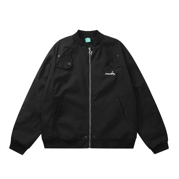 Gababa Overfit Zip-up Jacket for Unisex Casual outfits G77725 (Plus size M~XL)