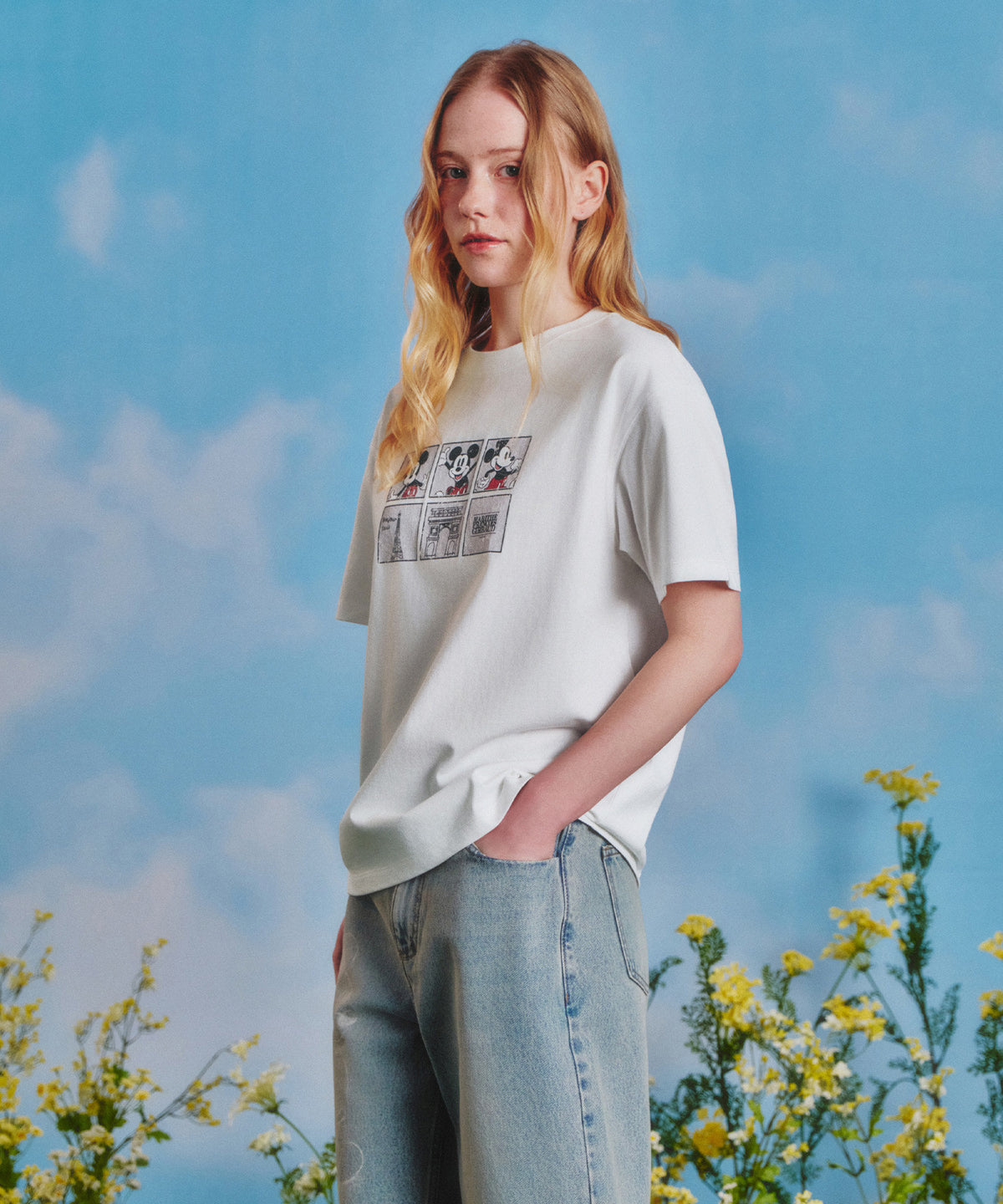 MARITHE MARITHE_DISNEY MICKEY_FILMSTRIP TEE white