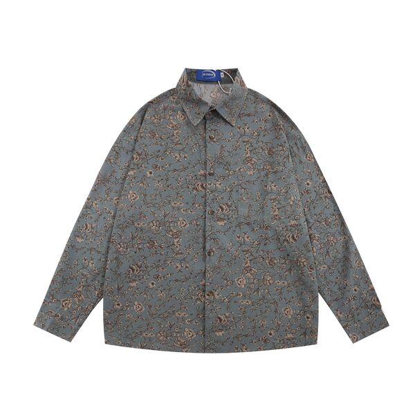 Gababa Unisex Vintage-style Oversized Collar Long Sleeve Shirt G77600 (Plus Size M~XL)