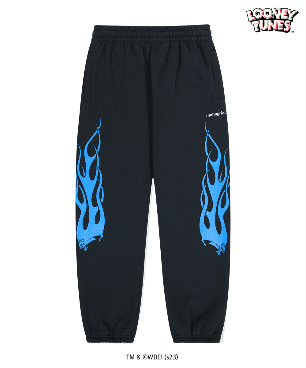 MAHAGRID TAZ FLAME SWEATPANT [BLACK]