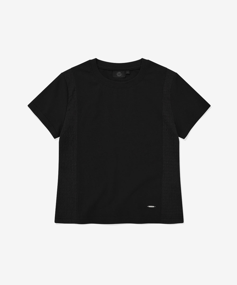 Covernat Women's Slim Fit Panel T-Shirt Black