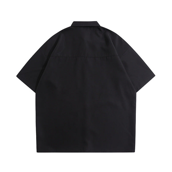 Gababa Unisex Silhouette Printing Collar Short-Sleeve Shirt G77123