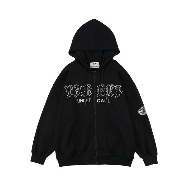 Gababa UNOFFCALL Logo Oversized Hoodie Zip-up G77326 Unisex