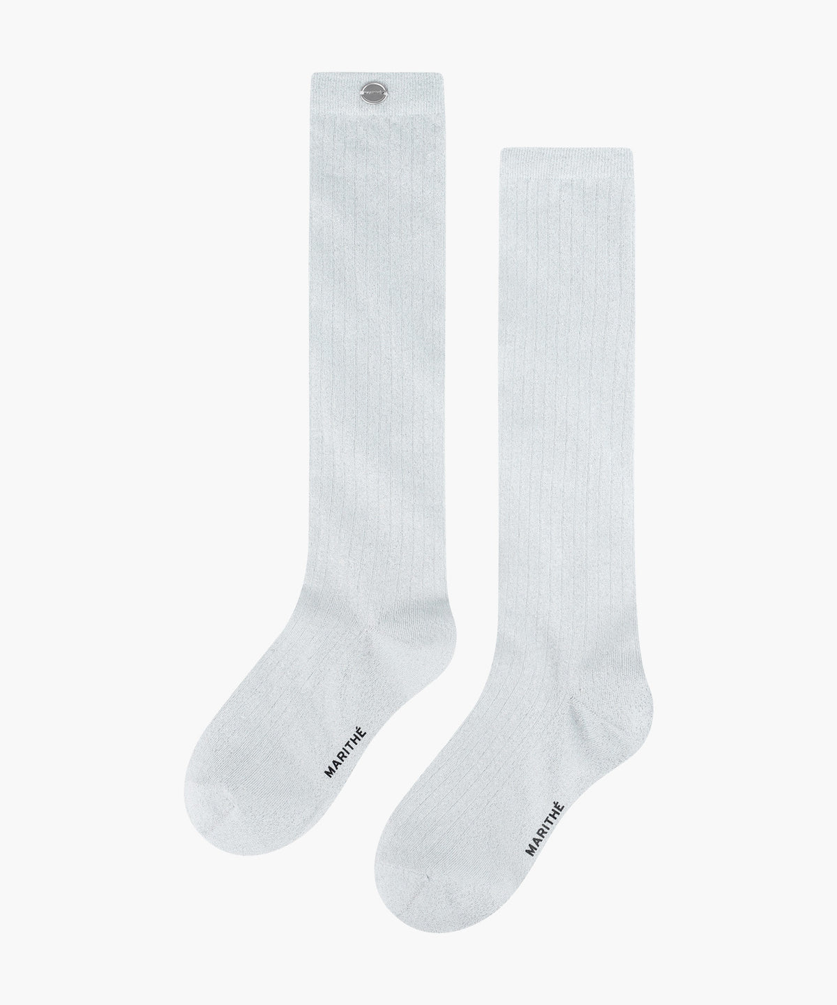 MARITHE W REGULAR LOGO SHEER SOCKS light gray