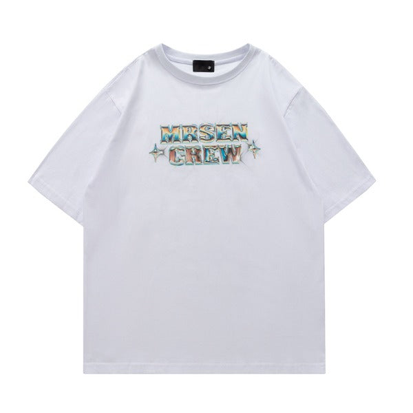 Gababa Unisex Glow Logo Round Neck Short Sleeve T-shirt G74784