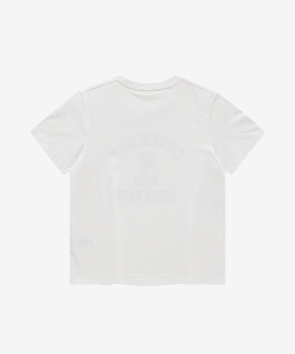 Covernat Women's Oversfit Cat Graphic T-Shirt White
