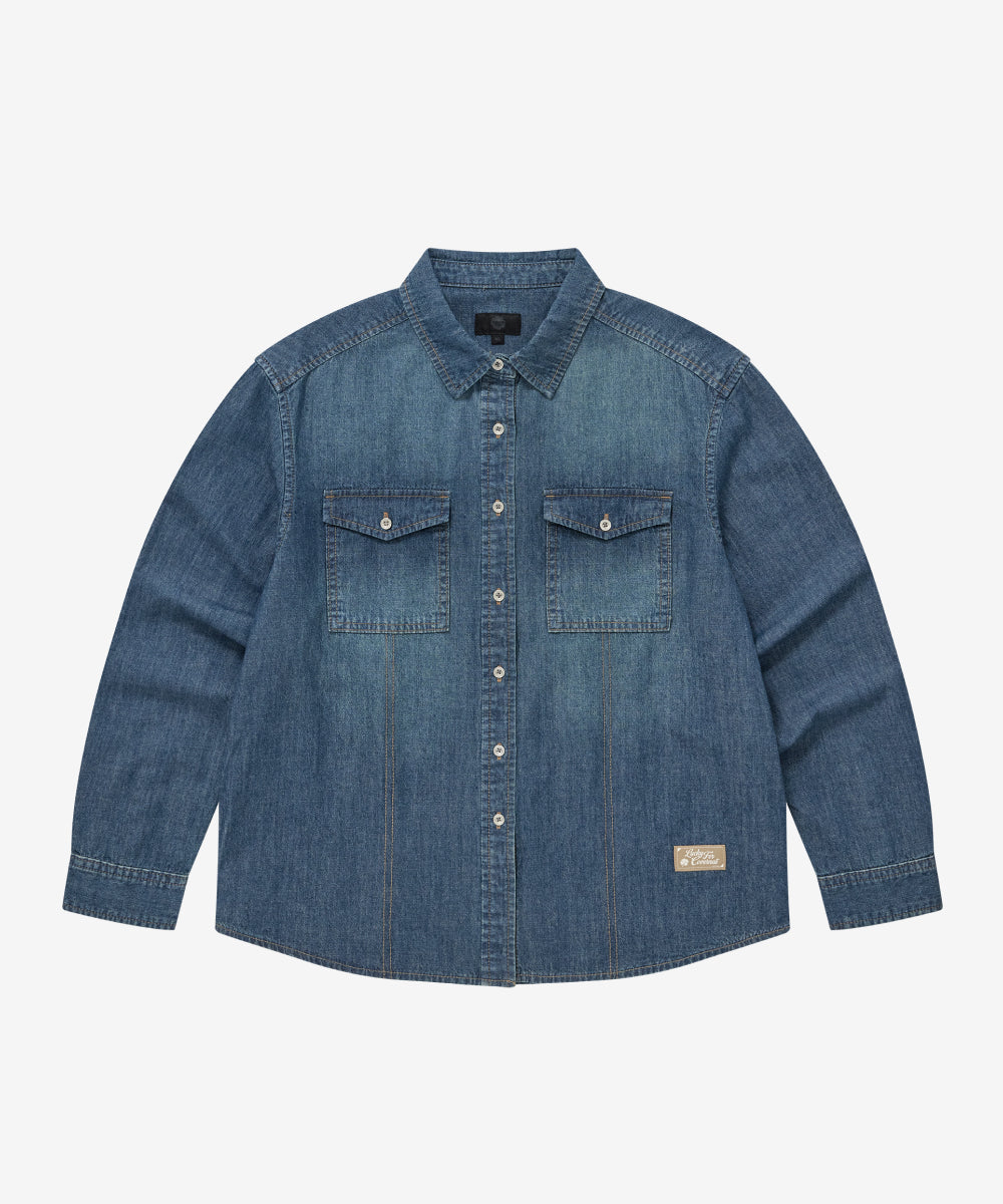 Covernat [orn by Choi Yun-ji] Women's Denim Shirt Blue
