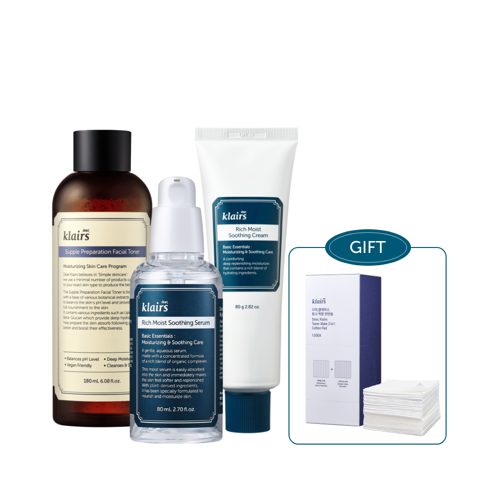 Dear, Klairs Basic & Best 3-Piece Skincare Set