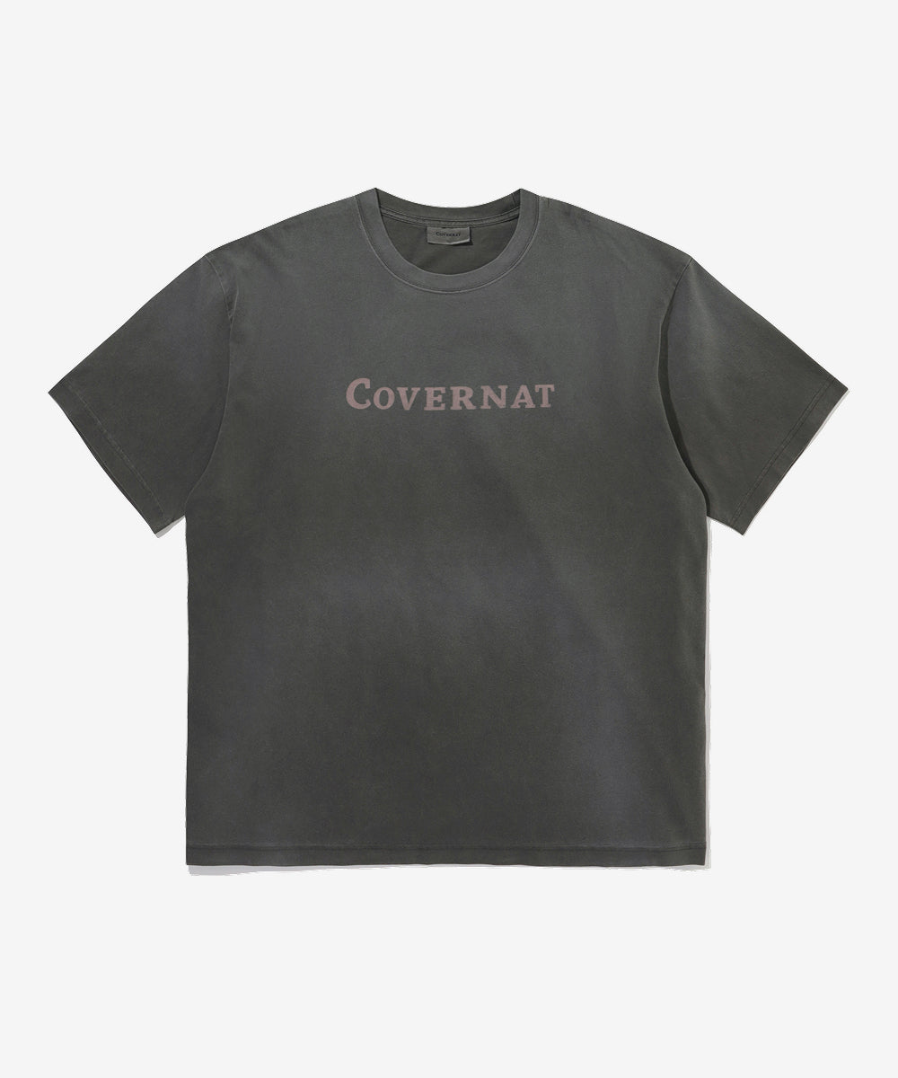 Covernat [Subin worn] Center Logo Pigment T-shirt Charcoal