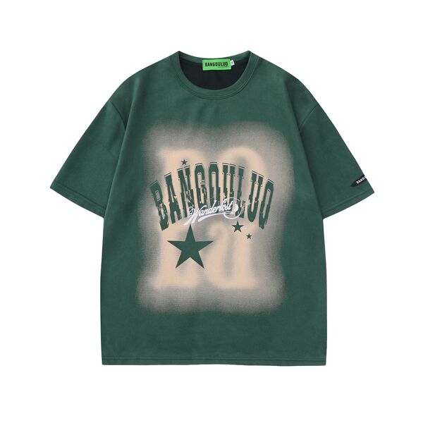Gababa [Popular] Unisex Vintage Shining Lettering Short-Sleeve T-shirt G77186