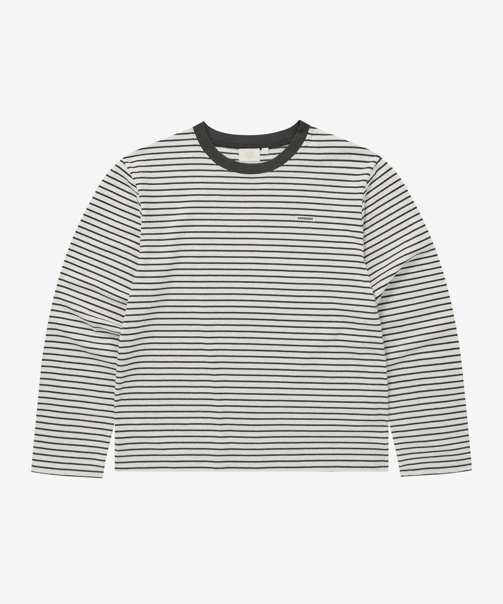 Covernat Women's Stripe Long Sleeve Ivory
