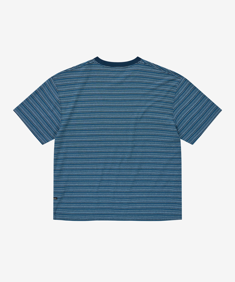 Covernat [Subin worn] Multi Stripe T-Shirt Blue