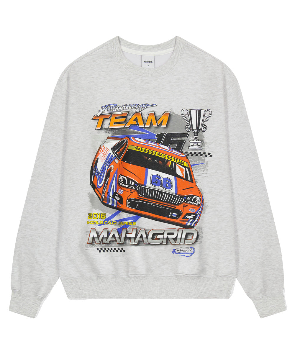 MAHAGRID W.C.S RACING TEAM SWEATSHIRT [LIGHT GREY]
