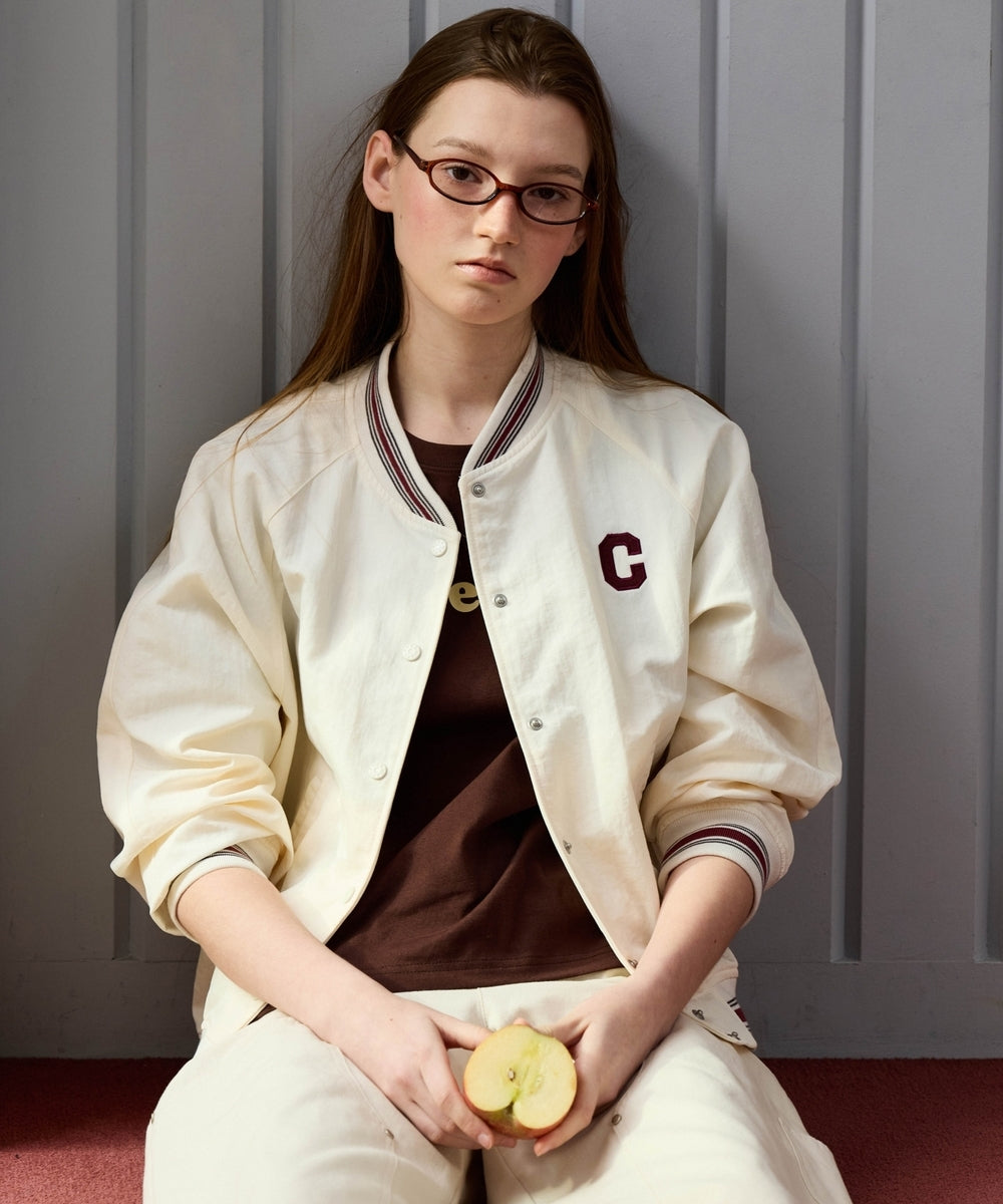 Covernat Women's Varsity Jacket Ivory