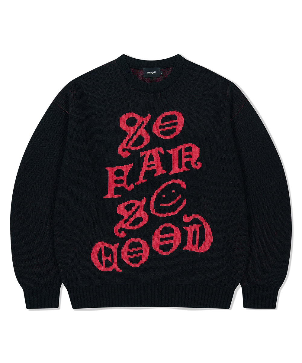 MAHAGRID SO FAR SO GOOD KNIT SWEATER[BLACK]