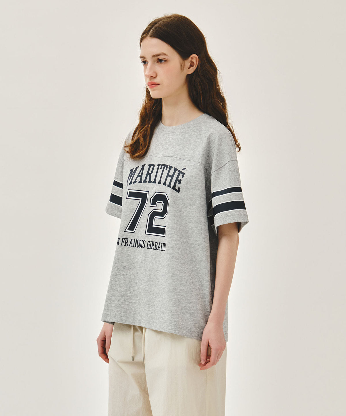 MARITHE EROCOOL FOOTBALL OVERSIZED TEE heather gray