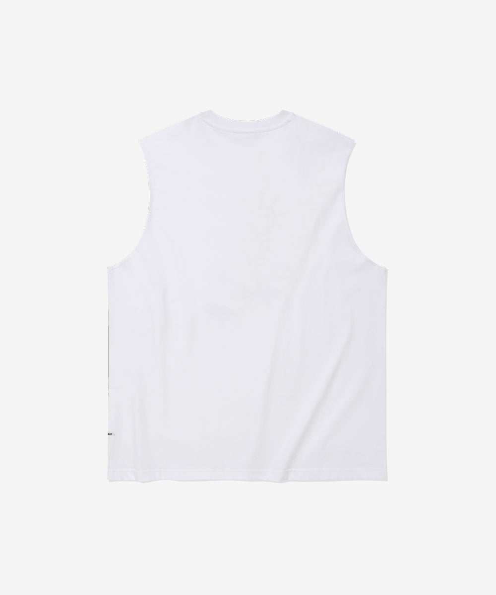 Covernat Checkerboard Graphic Sleeveless White