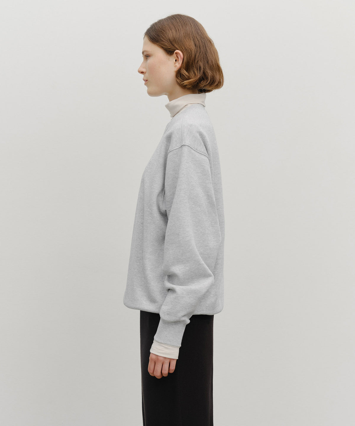 MARITHE CLASSIC LOGO EMBROIDERY SWEATSHIRT (BRUSHED) heather gray