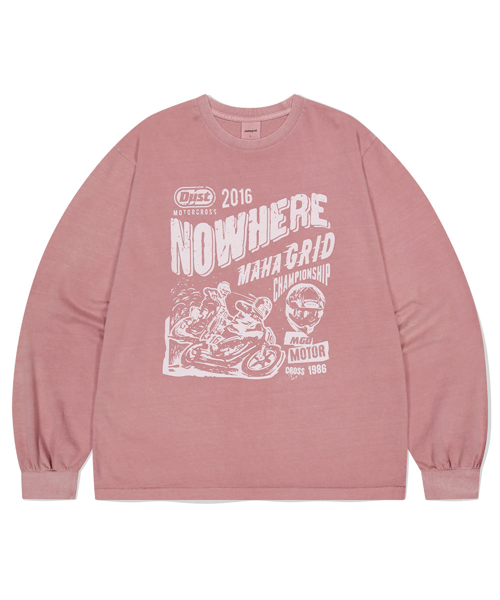 MAHAGRID DUST MOTORCROSS PIGMENT LS TEE [PINK]