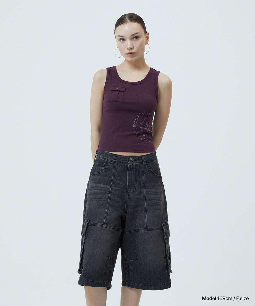 MAHAGRID CAVE TANK TOP [PURPLE]