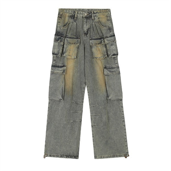 Gababa [Popular] Unisex Multi-pocket Street Pants G78300 (Plus Size S~2XL)