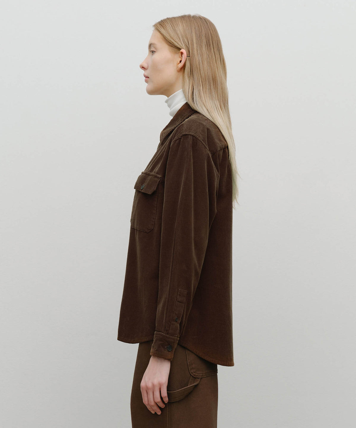 MARITHE CLASSIC CORDUROY SHIRT dark brown