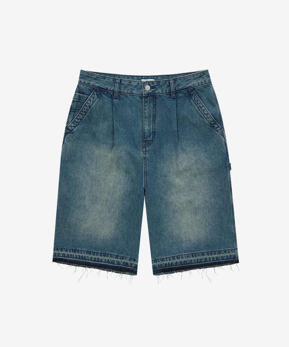 Covernat [Worn byubin] Linsa Bermuda Denim Shorts Dusty Blue
