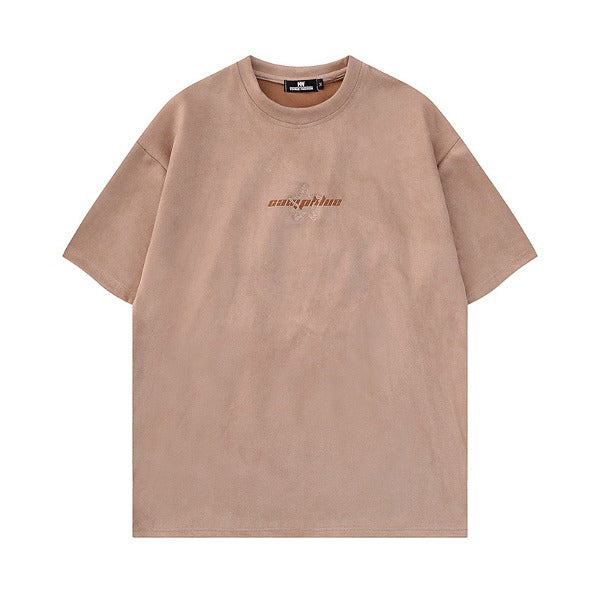 Gababa Unisex Suede Wire Oversized Short-Sleeve T-Shirt G76983 (Plus Size S~XL)