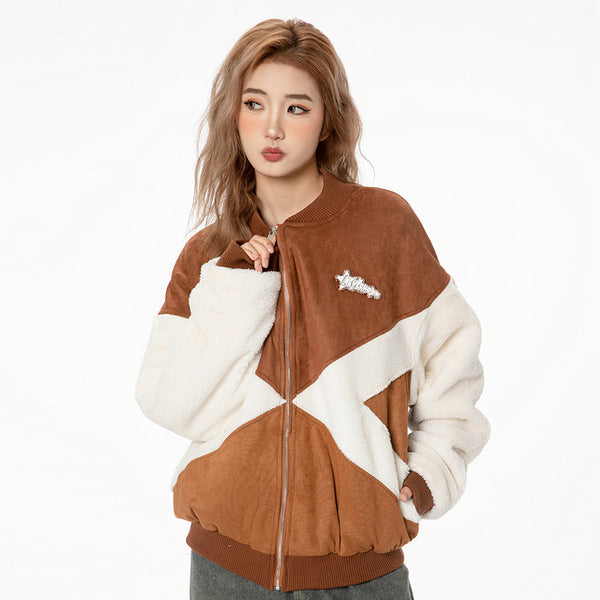 Gababa Unisex trendy zip-up jacket with unique standout colors G78348