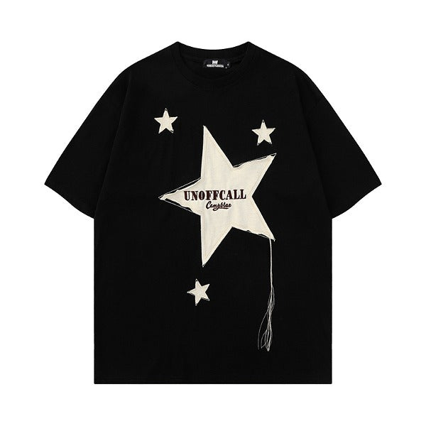 Gababa Unisex American Hip Hop Star Patch Oversized Short Sleeve T-shirt G76795 (Plus Size S~XL)