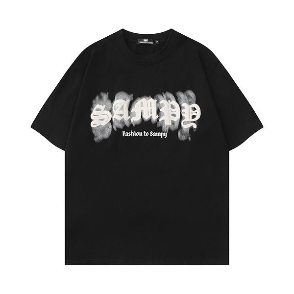 Gababa Unisex SAMPY Lettering Overfit Short-Sleeve T-shirt G76880 (Plus Size S~XL)