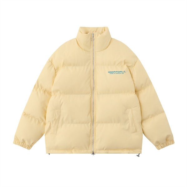 Gababa Unisex Oversized Padded Jacket with Bold Lettering Point G78216 (Big Size S ~ XL)