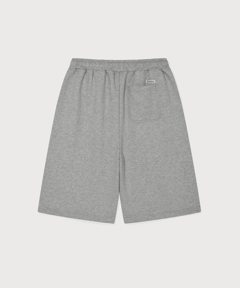 Covernat C Logo Bermuda Sweat Shorts Melange Grey