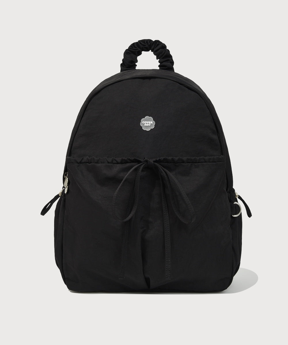 Covernat 26SS Women's Clover Heart Shruing Nylon Backpack Black
