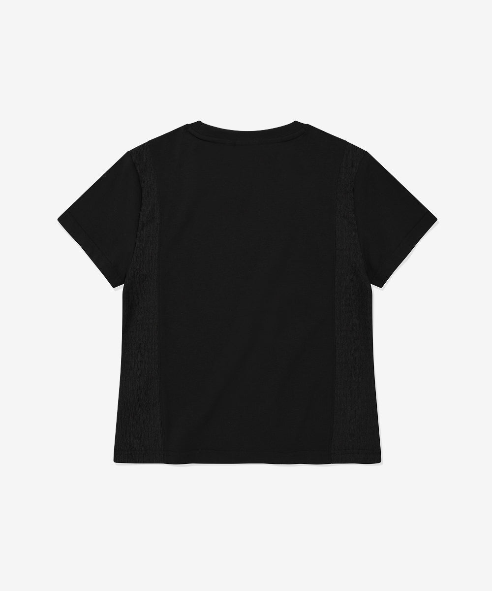 Covernat Women's Slim Fit Panel T-Shirt Black