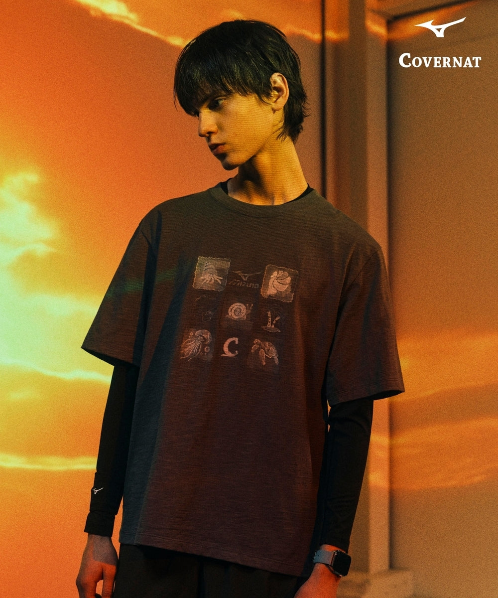 Covernat [ x Mizunouno] Sea Nature Graphic T-shirt Charcoal