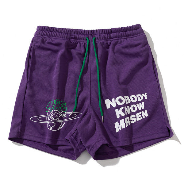 Gababa Unisex Breathable Earth Sports Band Training Shorts G74778 (Plus Size M~2XL)