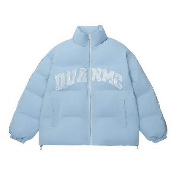 Gababa Unisex Oversized Padded Jacket with Lettering Embroidery Point G78092 (Plus Size S ~ XL)