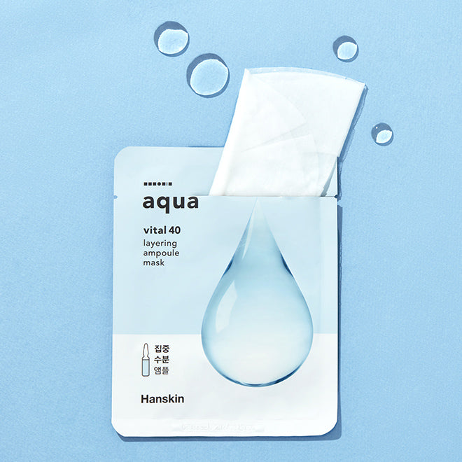 Hanskin Vital 40 Layering Ampoule Mask - Aqua (10 sheets)